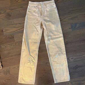 Zara Metallic Gold Denim